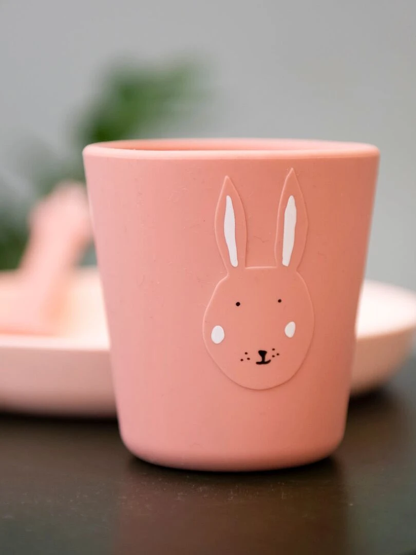 Lot de 2 gobelets en silicone Mrs Rabbit Rose