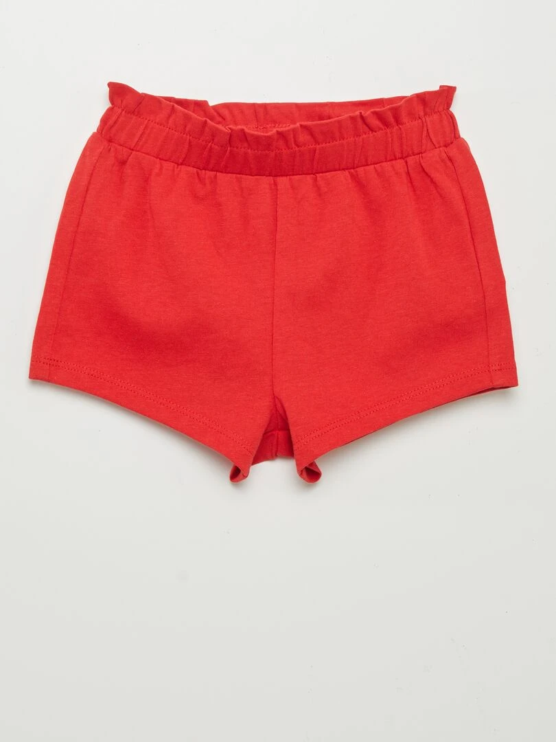 Ensemble t shirt + short imprimé   2 pièces   Rouge