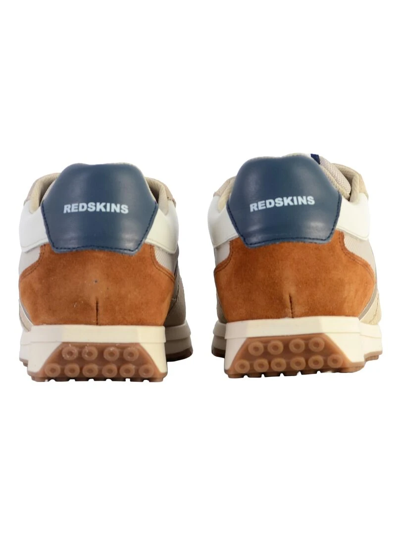 Basket Basse Cuir Redskins Island   Beige