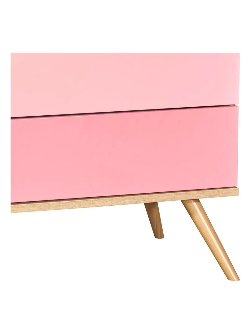 Commode 1 porte 3 tiroirs en bois SAUTHON Blanc Rose