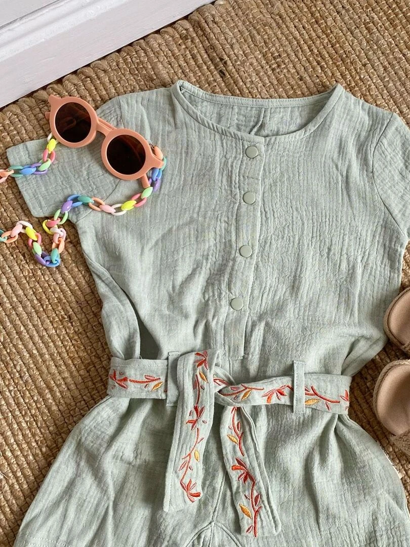 Combishort fille Minaouet   Vert