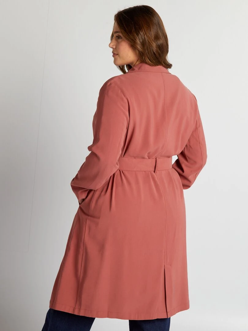 Trench fluide double boutonnage   ROUGE