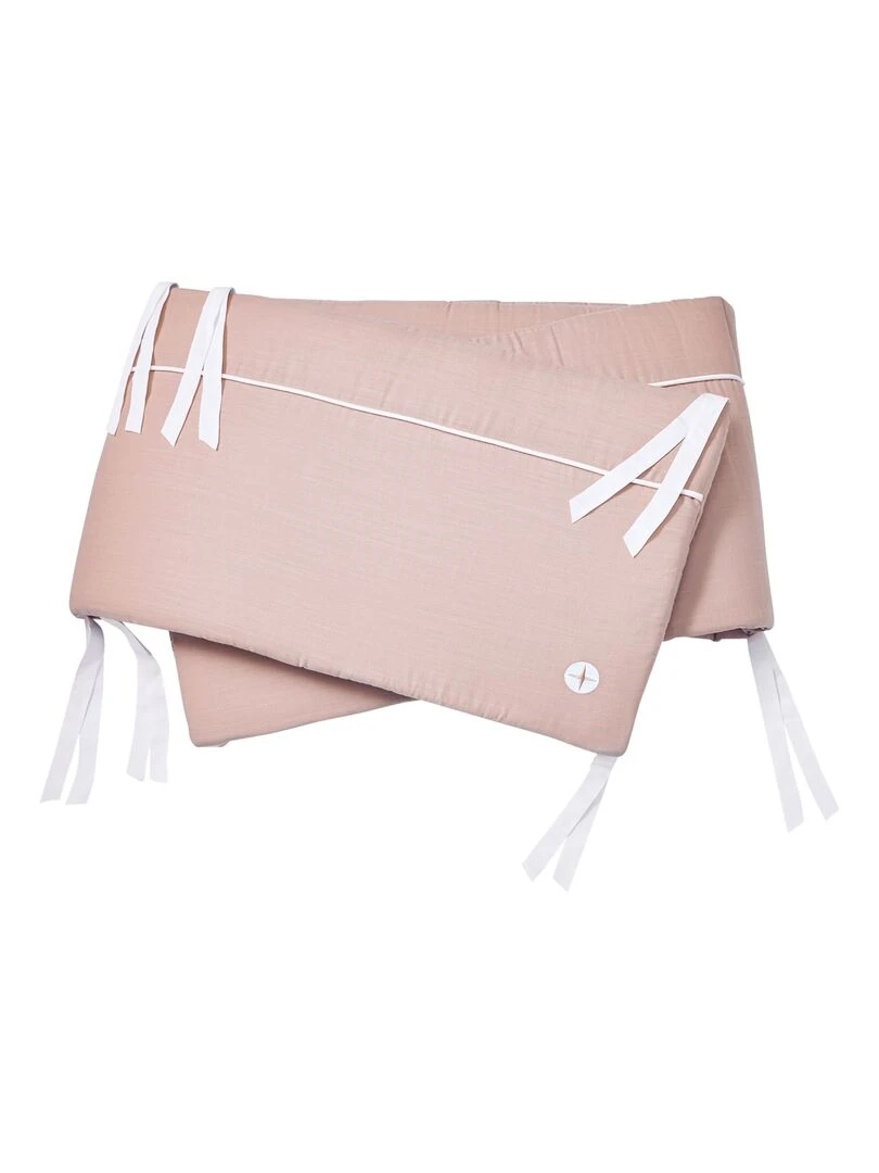 Tour de lit bébé stable en coton 180 x 35 cm   Rose pâle