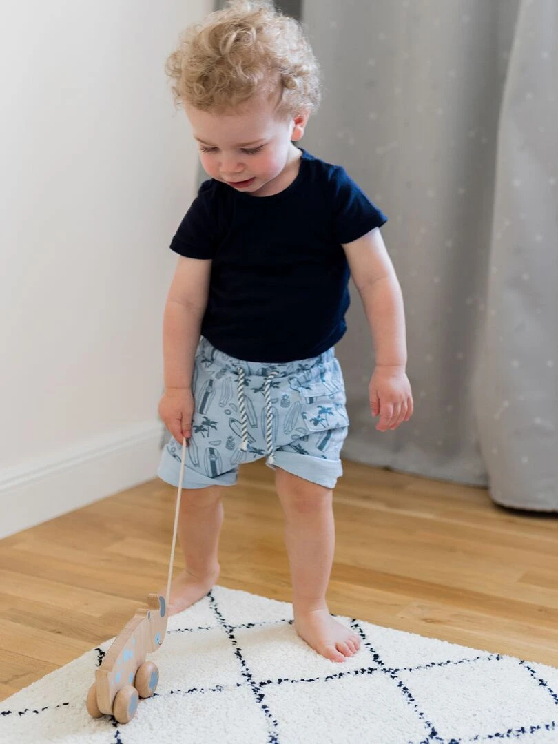 Jouet à tirer en bois rhinocéros   Gris Bleu ciel Gris