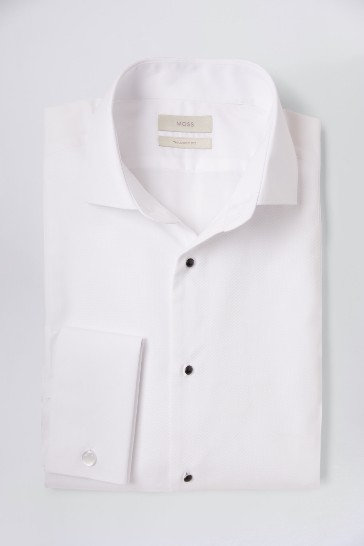 Tailored Fit White Marcella Wing Collar Dress Shirt   Buy Online at Moss