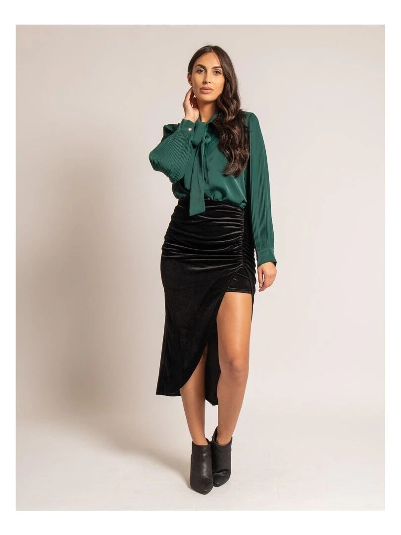 Jupe midi velours XESTOR   Noir