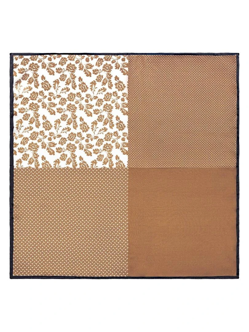 Carré de soie Piccolo Draft Marron noisette