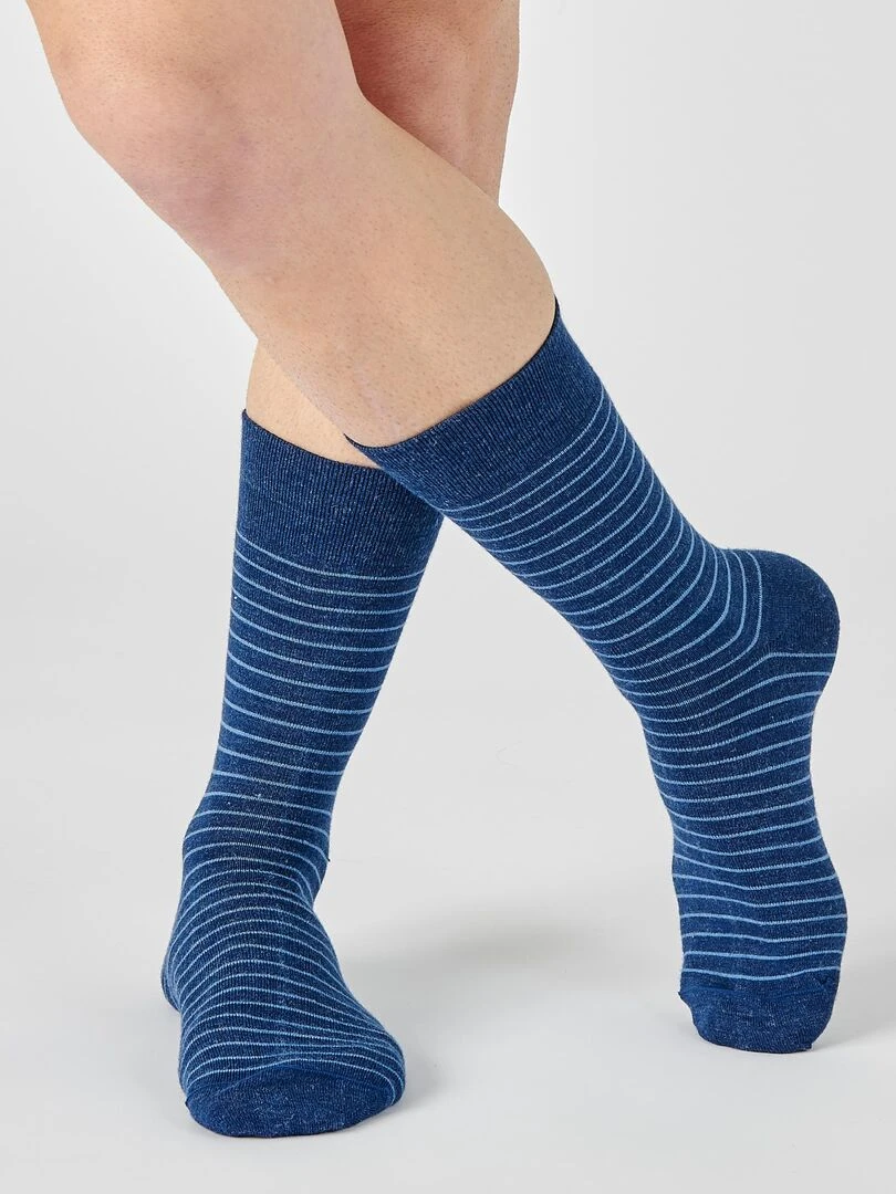Lot de 2 paires de chaussettes mélange soie et Thermolactyl Damart Bleu