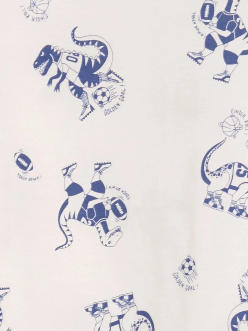 T shirt imprimé Blanc/bleu