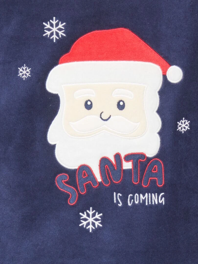 Ensemble pyjama avec père Noël 3 pièces Marine