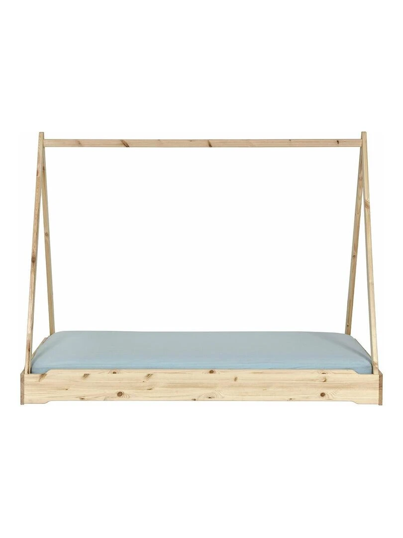 Lit empilable cabane avec matelas Jelly   AKITEN RETAIL   Marron