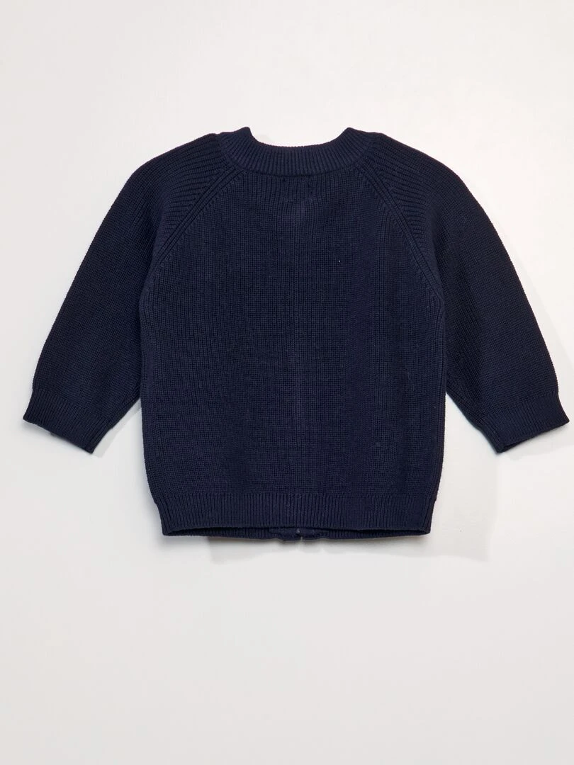 Gilet côtelé zippé   Bleu marine