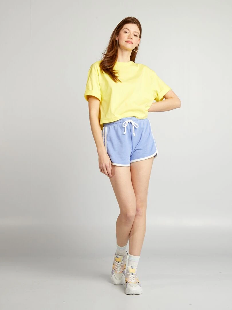 Short américain en molleton Bleu