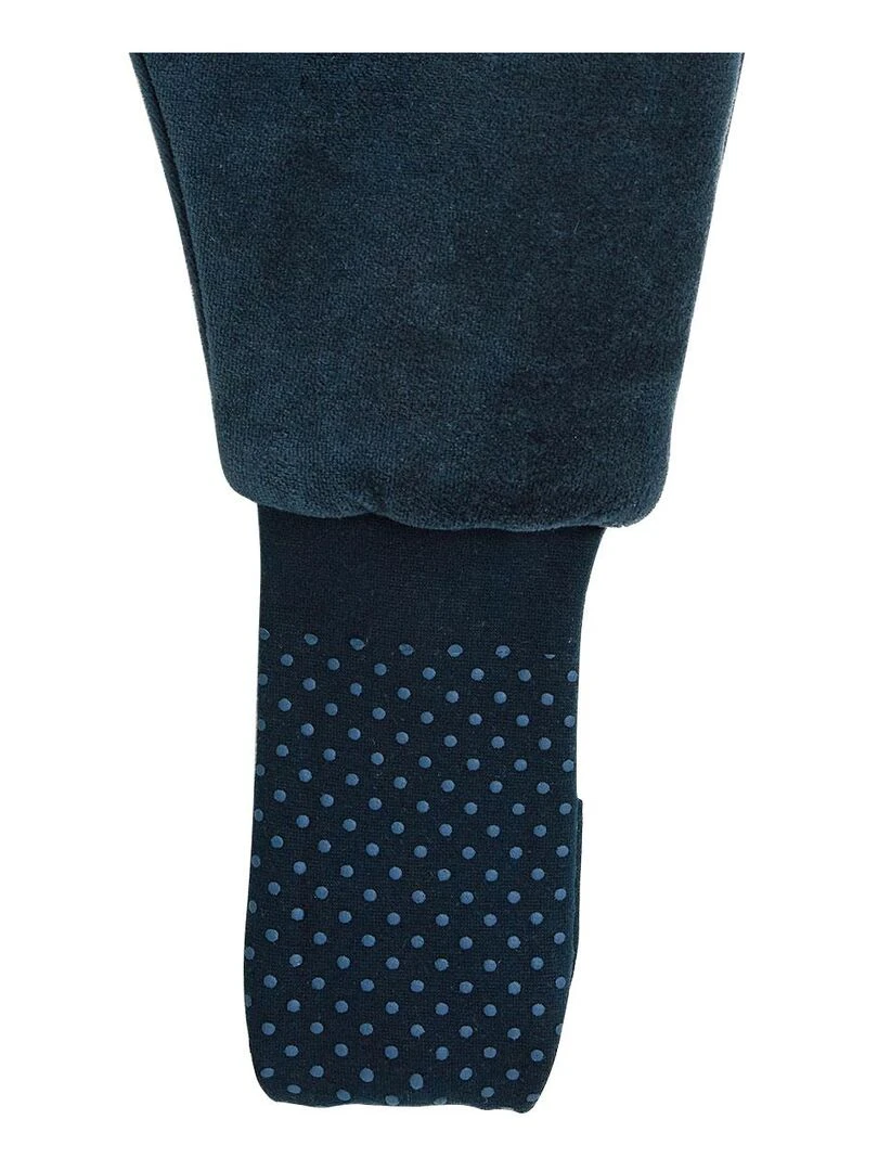 Turbulette d'hiver en velours avec pieds retroussables et manches amovibles Bisou Magique   Bleu