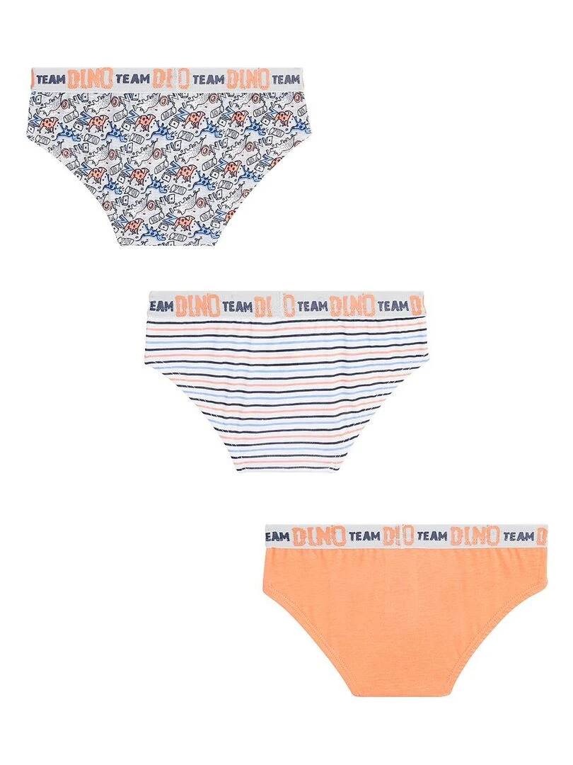 Lot de 3 slips garçon Cool Dino Orange