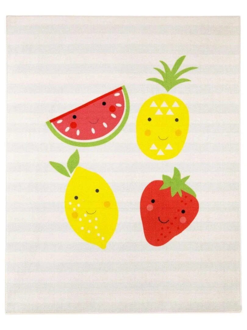 Tapis enfant HAPPY FRUIT MD Multicolore 95x125 Fait en Europe en nylon Multicolore