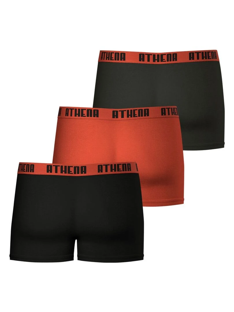 Lot de 3 boxers homme Ecopack   Noir Rouge Gris