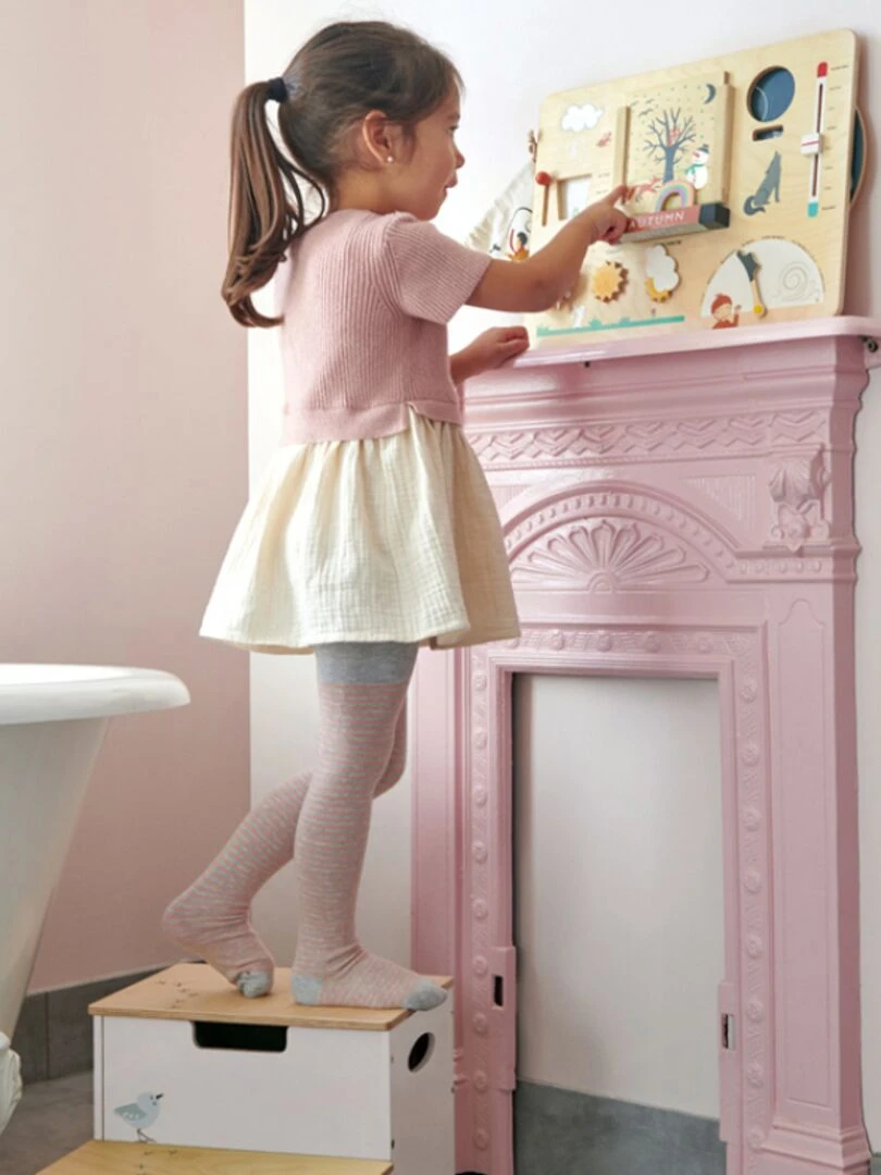 Marche pied forêt en bois   Beige