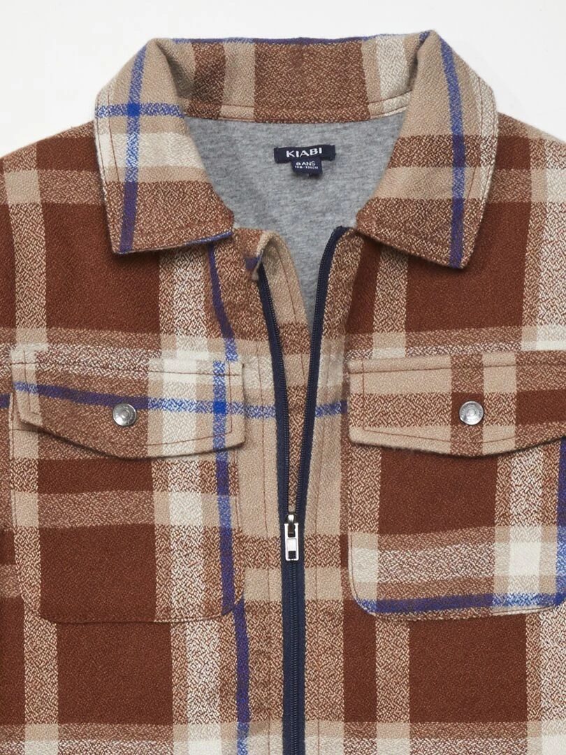 Surchemise à carreau en flanelle   Marron