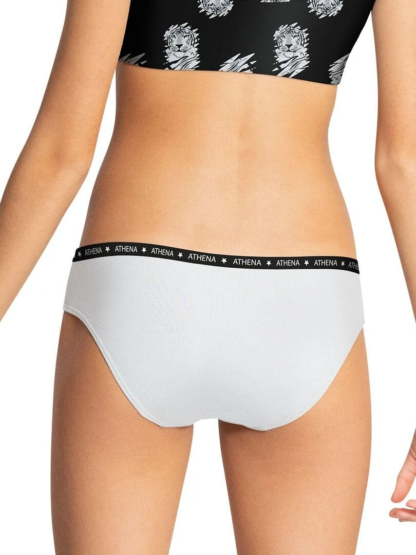 Lot de 3 slips fille Ecopack Girl Mode   Fille   Blanc Noir