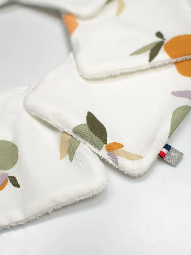 Lingettes bébé lavables 8 pièces Clem Blanc