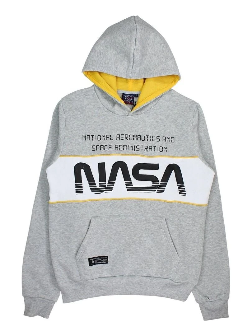 Nasa Sweat homme imprimé logo Gris