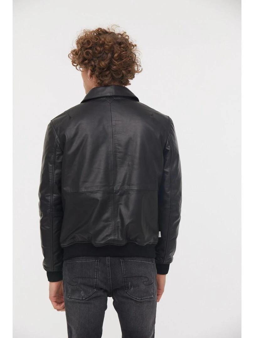 Lee Cooper   Blouson cuir  YATHAN   Noir