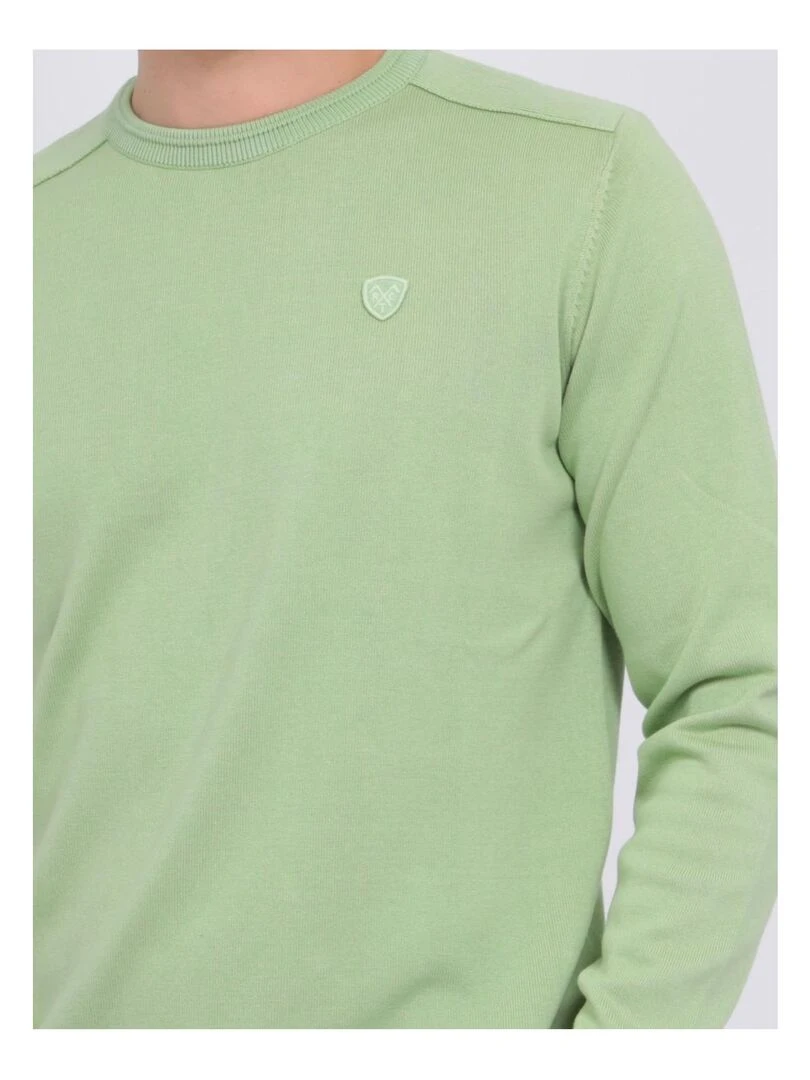 Pull fin col rond coton ARTHUR   Vert