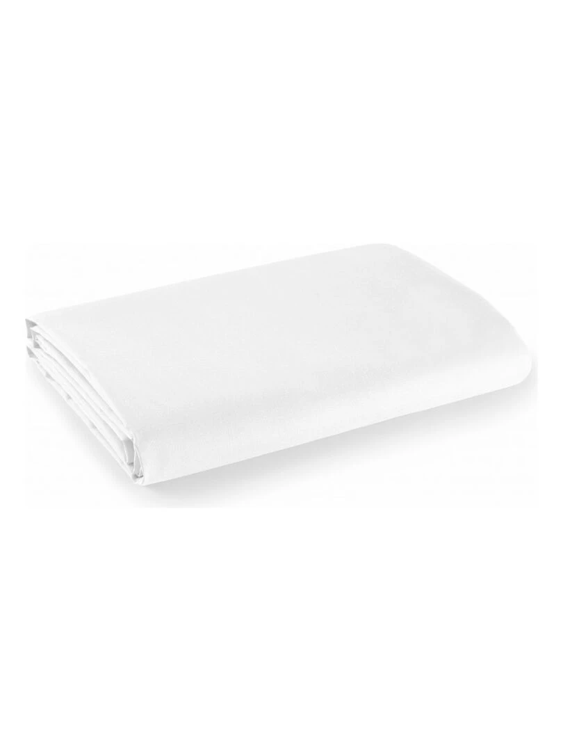 Drap plat 1 place et 2 places 100% coton/57 fils/cm² Blanc