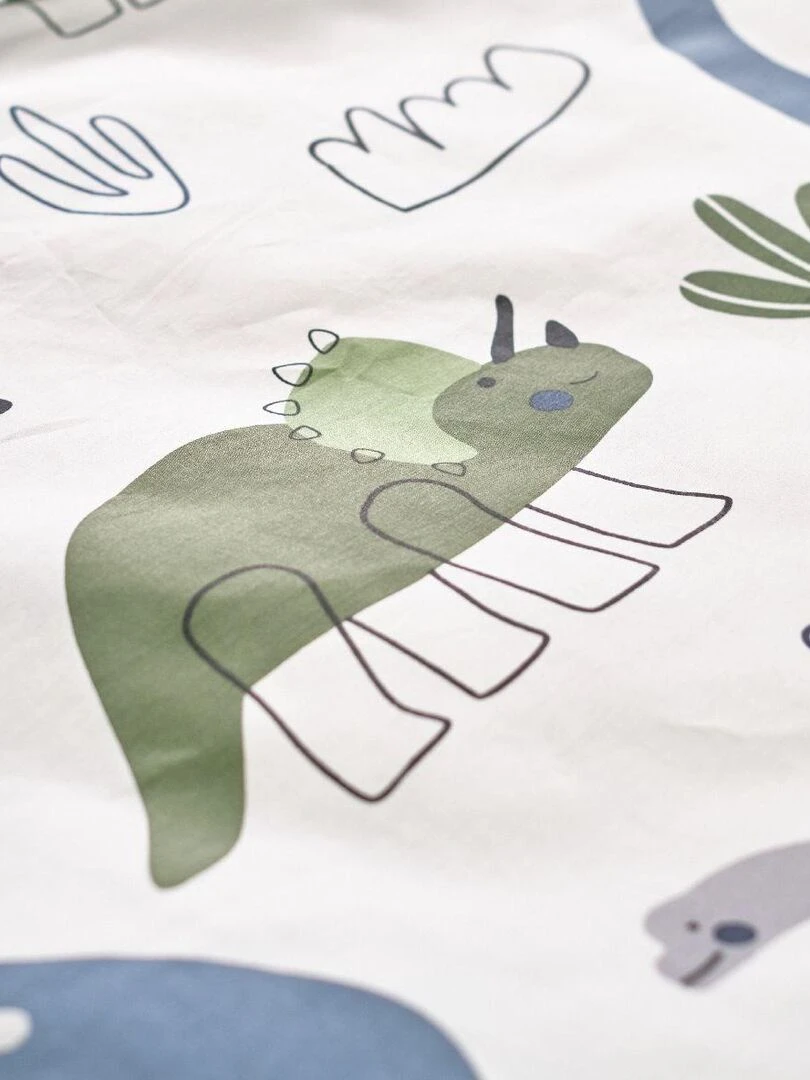 Parure de lit imprimé 'HAPPY DINO' 'TODAY' Vert