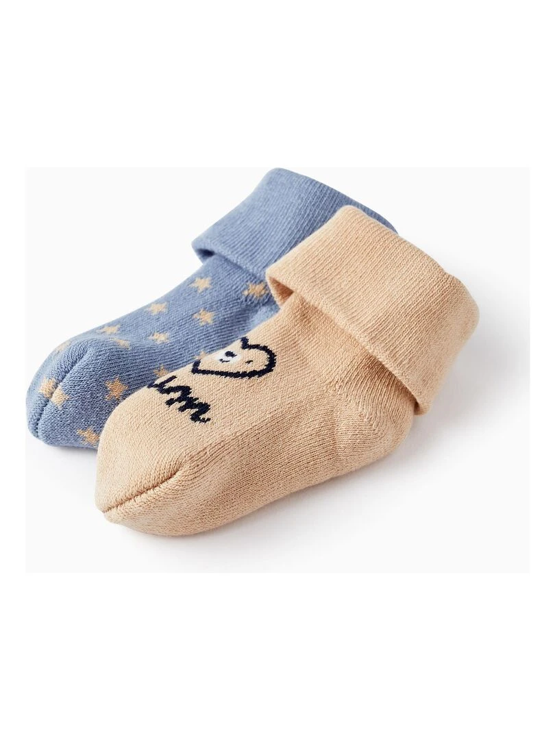 Pack 2 Paires de Chaussettes Épaisses pour Bébé Garçon 'I Love Mum' ESSENTIALS LINE Multicolore