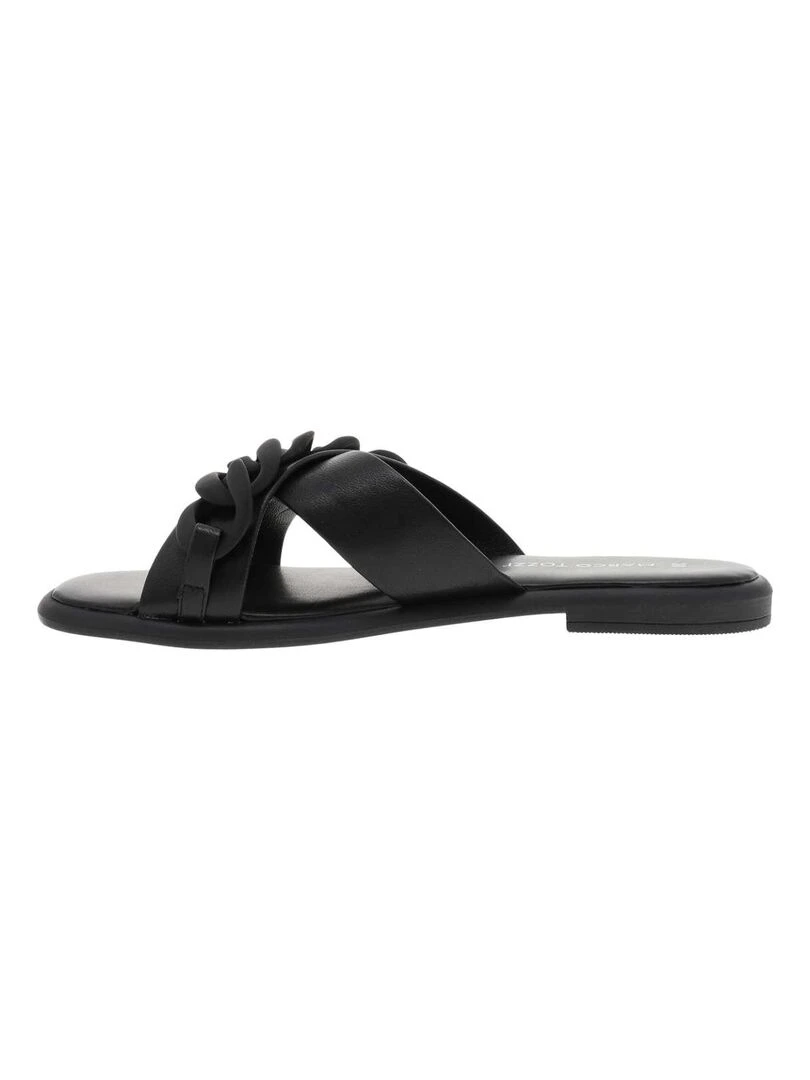 MARCO TOZZI   Sandales en cuir à semelle plate   Noir