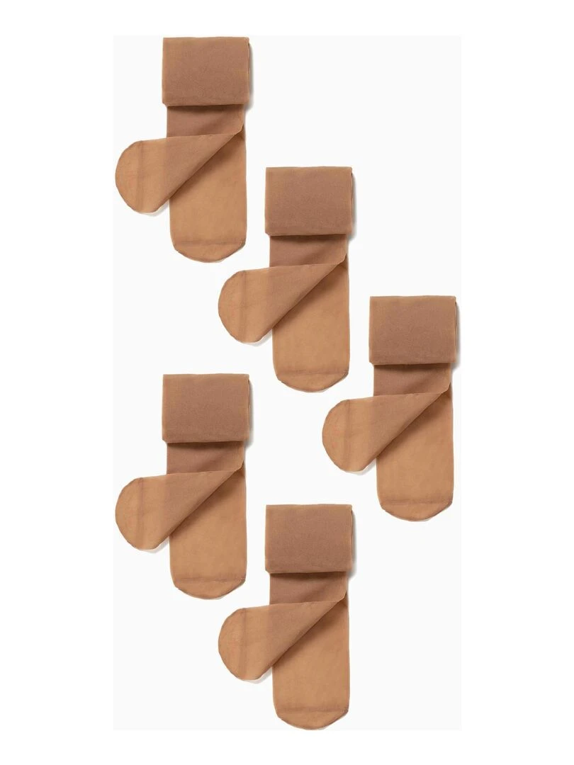 5 Collants fille Beige