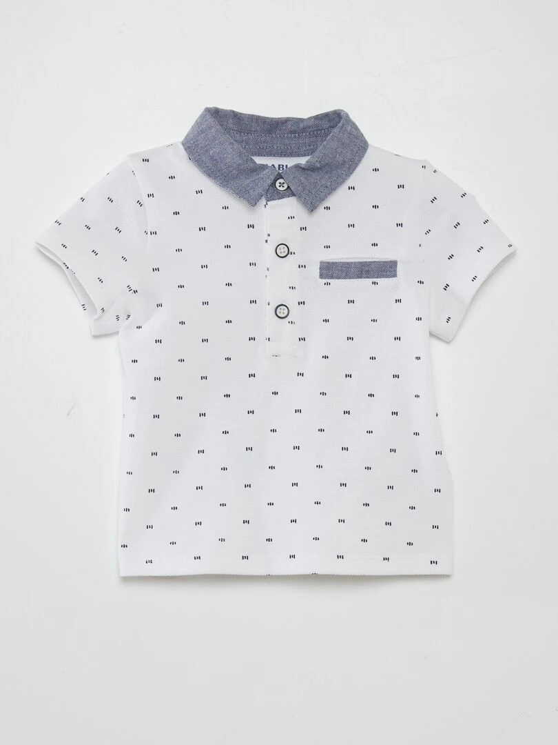 Polo imprimé Blanc