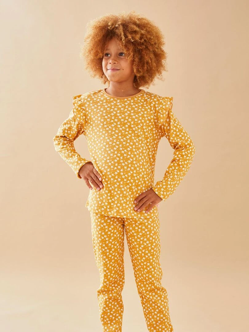 Pyjama 2 pièces fleuri en jersey Noukie's Jaune
