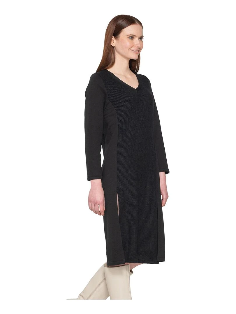 Robe fendue mi longue Sweetened   Noir