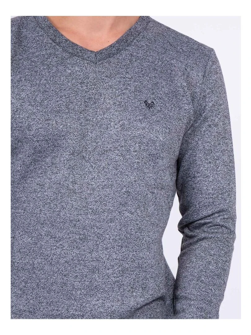 Pull col V LAMBOISE   Gris foncé