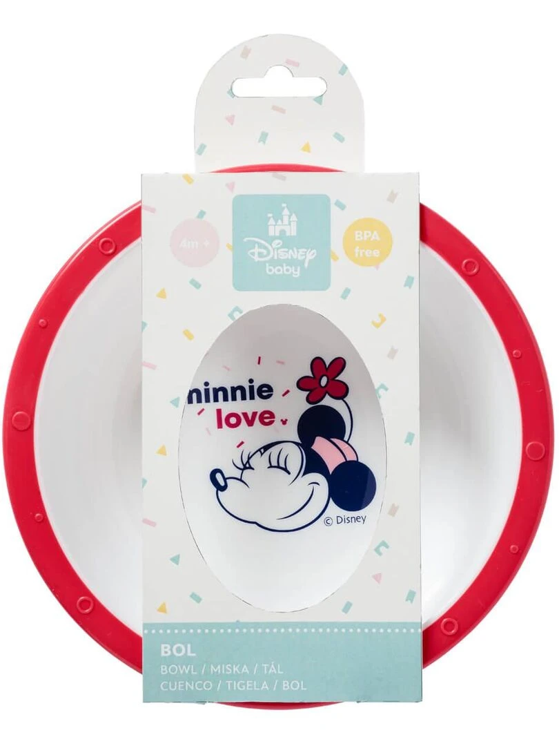 Bol bébé Minnie Confettis   Blanc Rose