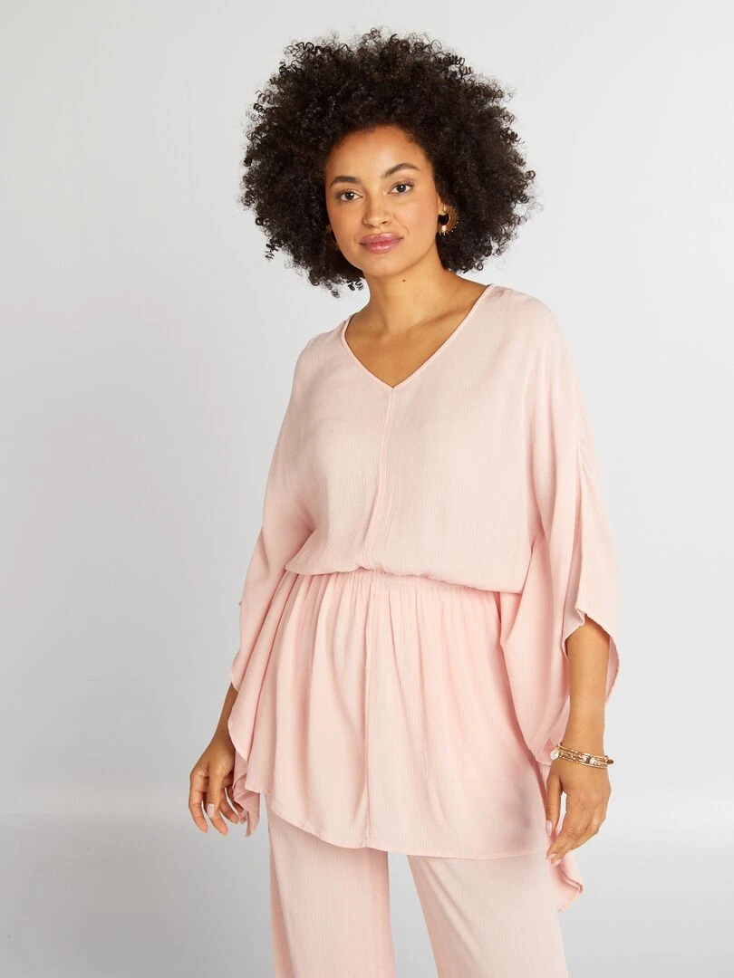 Blouse avec manches papillon   Rose