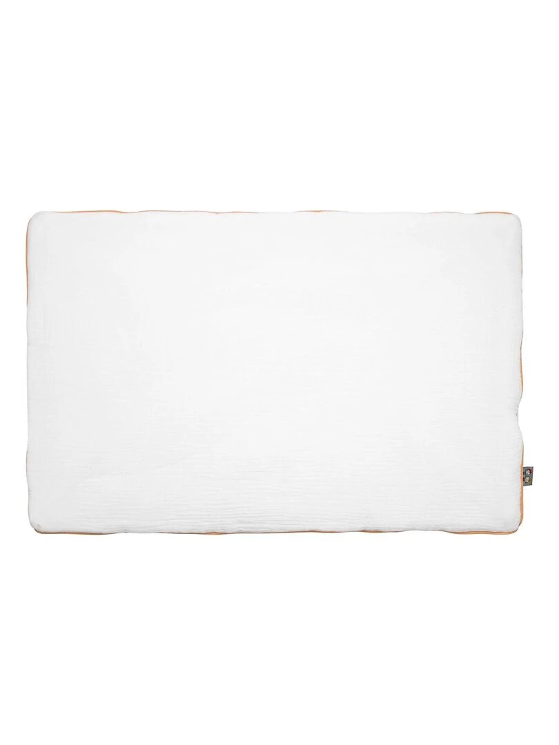 Oreiller plat réversible en gaze de coton  Melody   Blanc