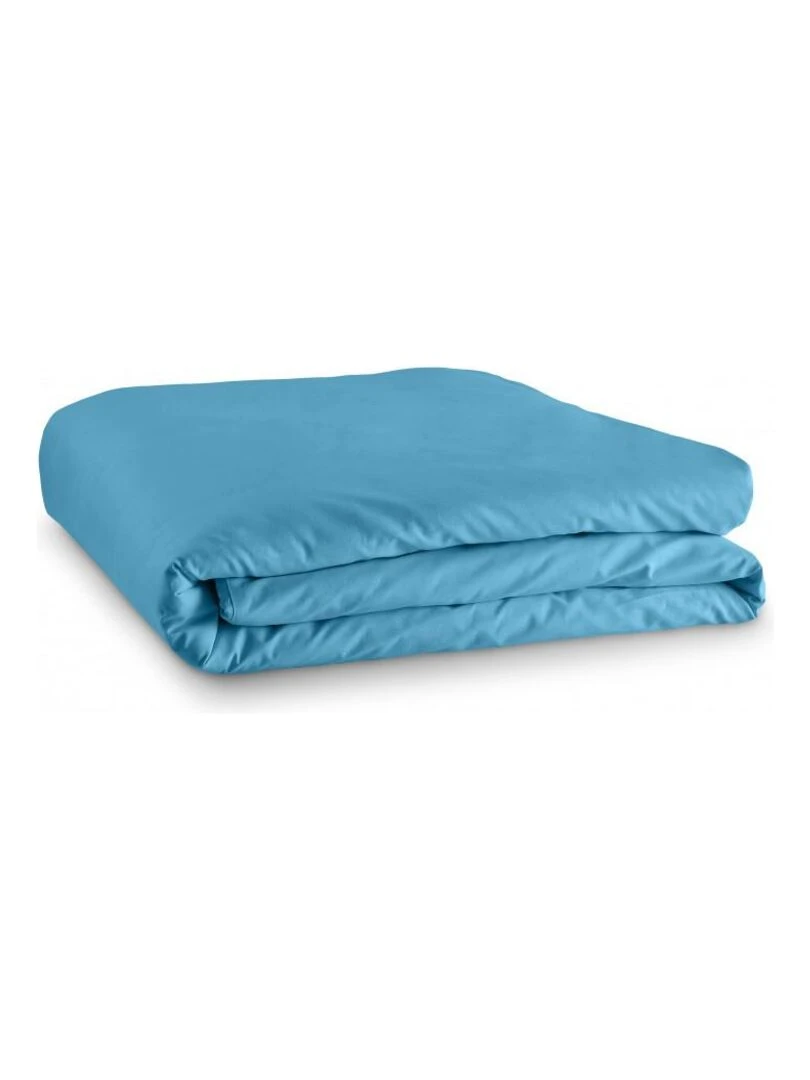Housse De Couette 240 X 220 Unie Turquoise 100% Coton / 57 Fils/cm²   Bleu turquoise
