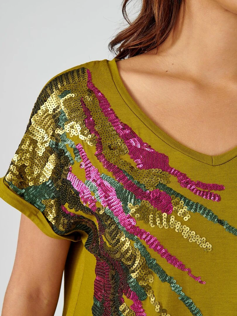 Tee shirt viscose stretch Lenzing(TM) EcoVero(TM) Damart Vert