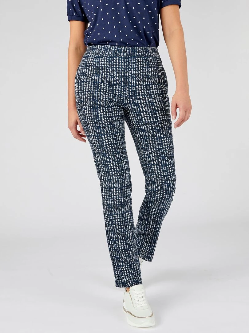Pantalon enfilable imprimé Damart Bleu marine
