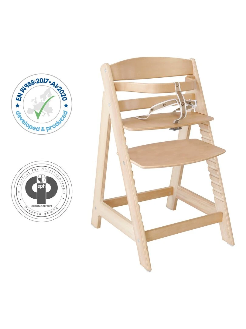ROBA Chaise Haute Évolutive "Sit Up III" + Coussin "Little Stars"   Naturel/Gris   Beige