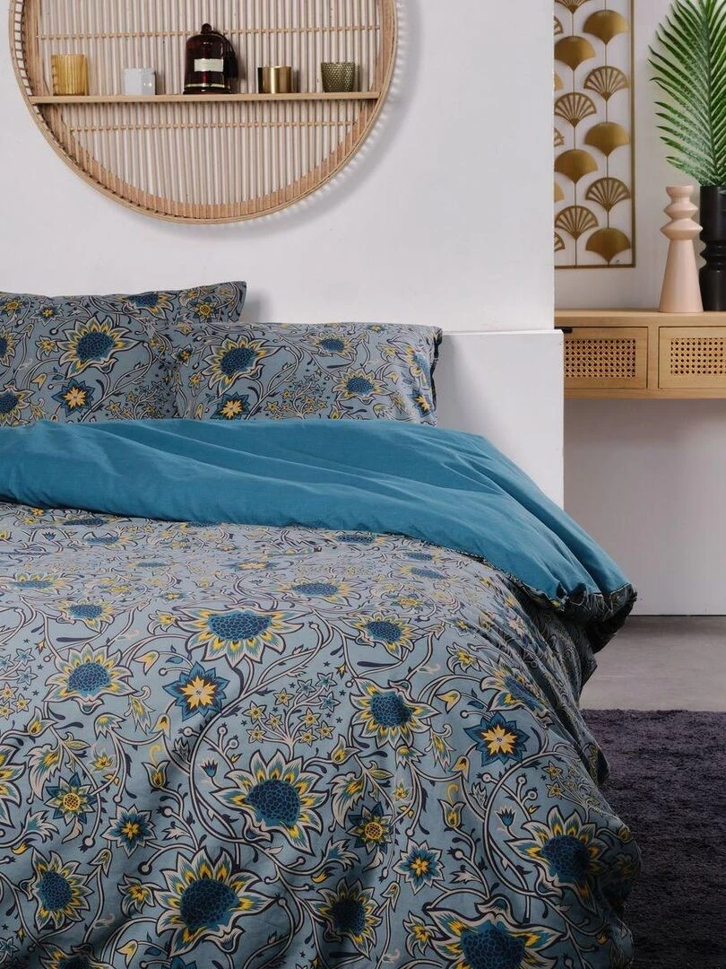 Parure de lit imprimé 'SUNSHINE ROMY' 'TODAY' Bleu