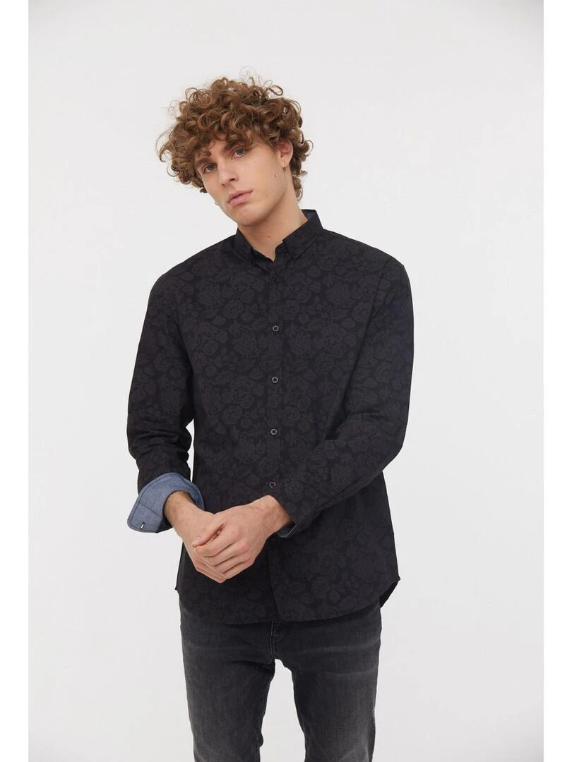 Lee Cooper   Chemise manches longues coton comfort DROP   Noir