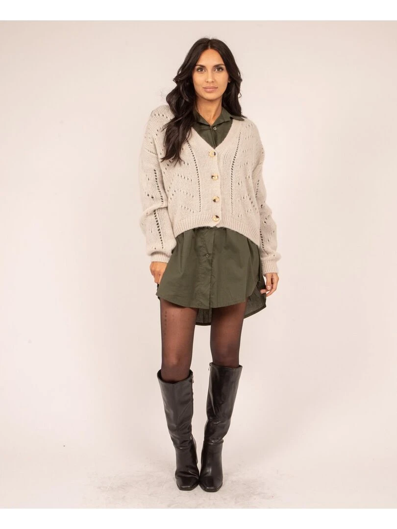 Gilet boutonné KAELLE   Beige