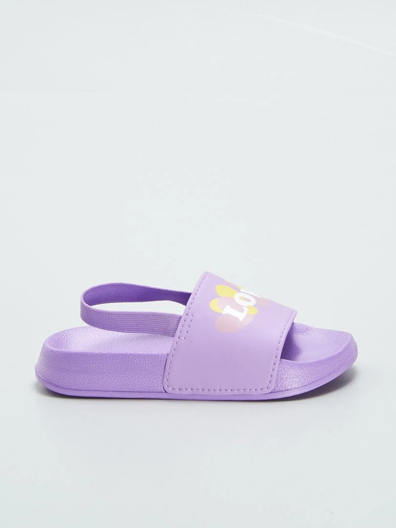Sandales imprimées à bride élastique Violet