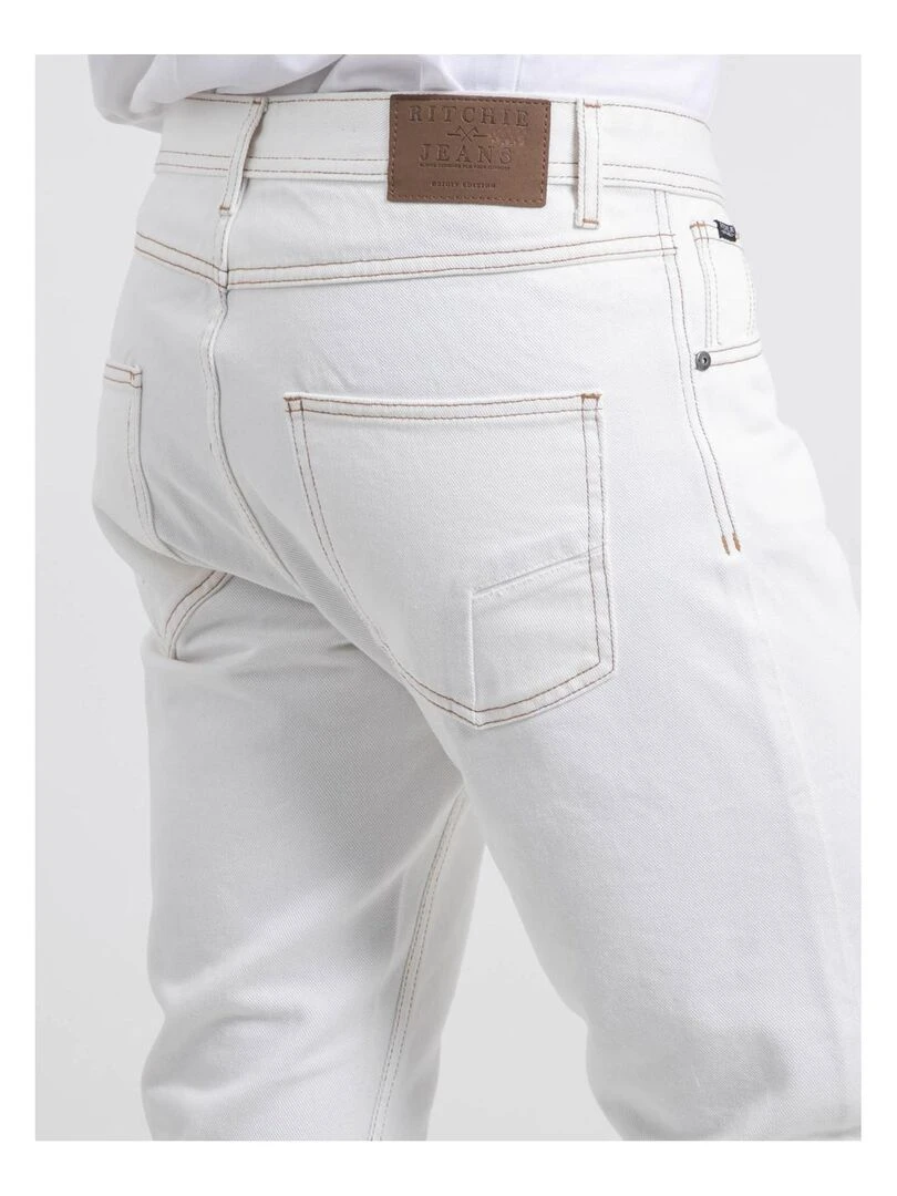 Jean blanc coupe droite SISKA   Blanc