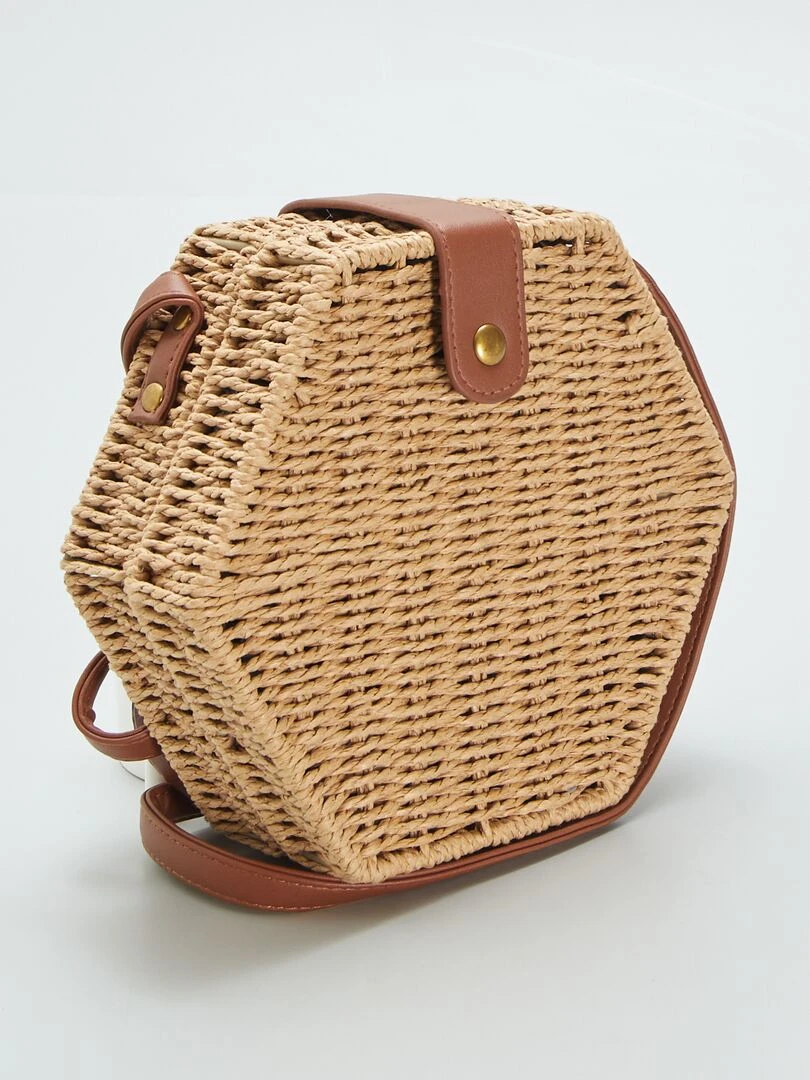 Sac panier forme hexagonale Beige